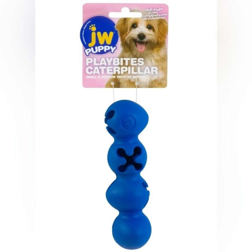 JW Pet Company NWT Blue Playbites Caterpillar Puppy Dog Toy, Small/Medium